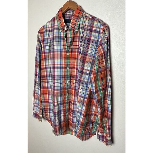 Ralph Lauren Men’s Sz Medium Multicolor Plaid Button Down Shirt - Picture 3 of 9